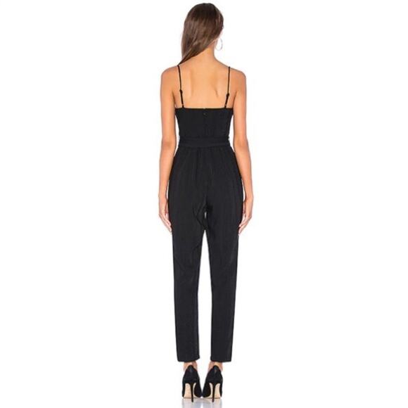 Lovers + Friends Camilla Black Bustier Heart Belt Straight Leg Jumpsuit Small - Picture 14 of 14